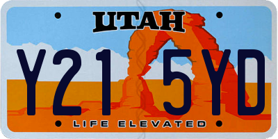 UT license plate Y215YD