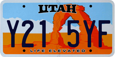 UT license plate Y215YF