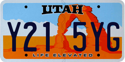 UT license plate Y215YG