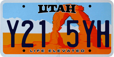 UT license plate Y215YH