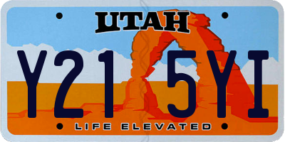UT license plate Y215YI