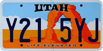 UT license plate Y215YJ