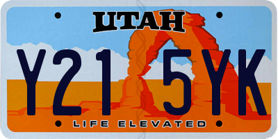 UT license plate Y215YK