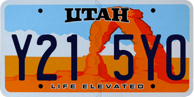 UT license plate Y215YO