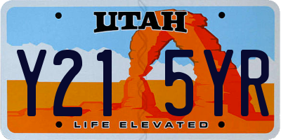 UT license plate Y215YR