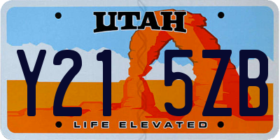 UT license plate Y215ZB