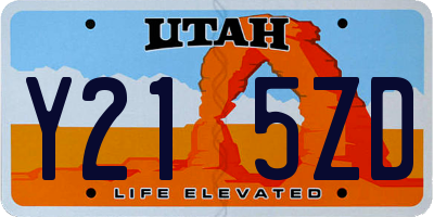 UT license plate Y215ZD