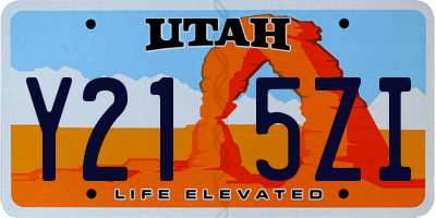UT license plate Y215ZI