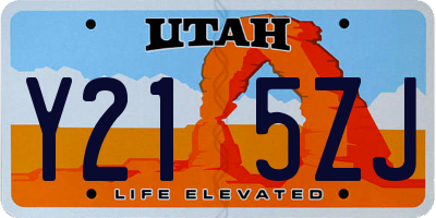 UT license plate Y215ZJ