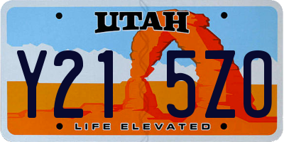 UT license plate Y215ZO