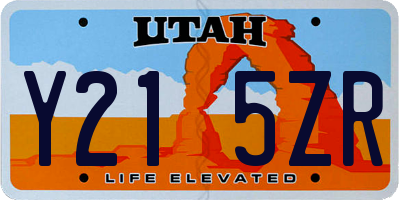UT license plate Y215ZR