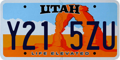 UT license plate Y215ZU