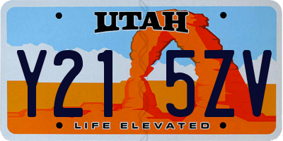 UT license plate Y215ZV