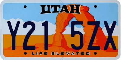 UT license plate Y215ZX