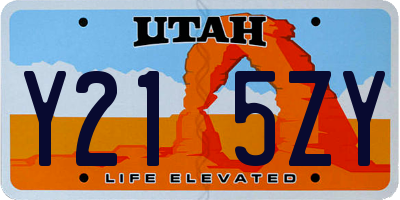 UT license plate Y215ZY