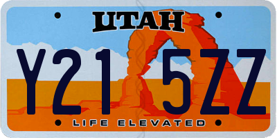 UT license plate Y215ZZ
