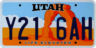 UT license plate Y216AH