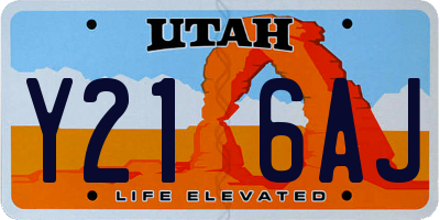UT license plate Y216AJ