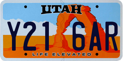 UT license plate Y216AR