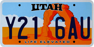 UT license plate Y216AU