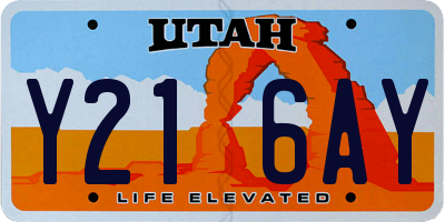 UT license plate Y216AY