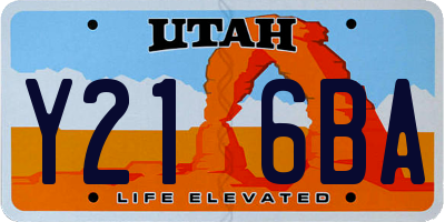 UT license plate Y216BA