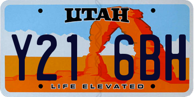 UT license plate Y216BH