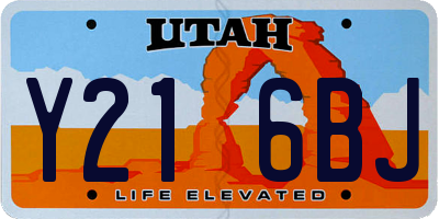 UT license plate Y216BJ