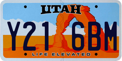 UT license plate Y216BM