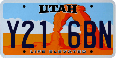 UT license plate Y216BN
