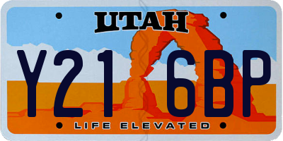 UT license plate Y216BP
