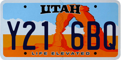 UT license plate Y216BQ