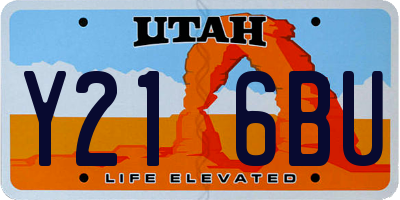 UT license plate Y216BU