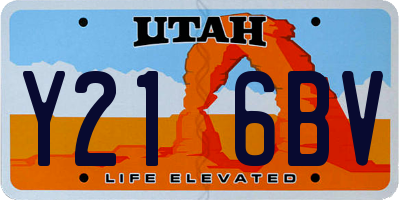 UT license plate Y216BV