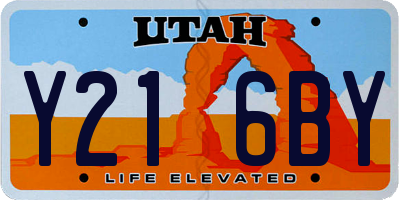 UT license plate Y216BY
