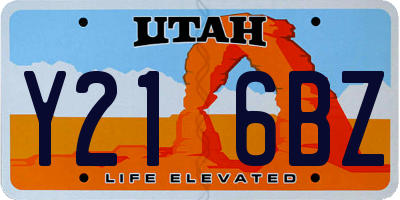 UT license plate Y216BZ