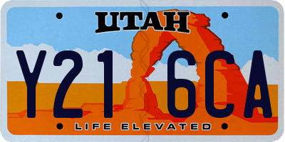 UT license plate Y216CA