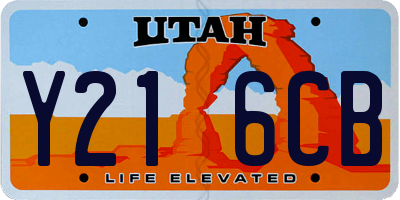 UT license plate Y216CB