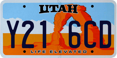 UT license plate Y216CD