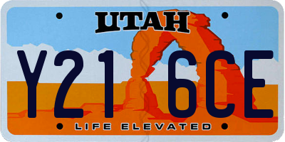 UT license plate Y216CE
