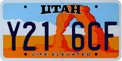 UT license plate Y216CF