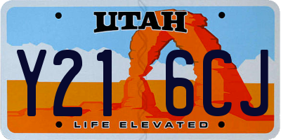 UT license plate Y216CJ