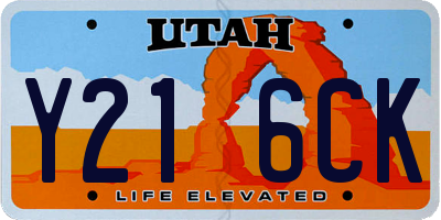 UT license plate Y216CK