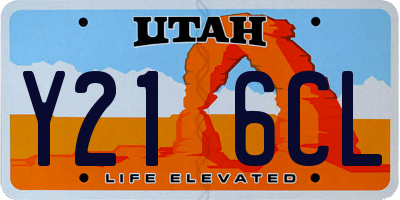 UT license plate Y216CL