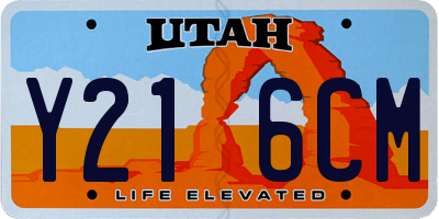 UT license plate Y216CM