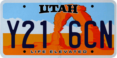 UT license plate Y216CN