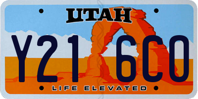 UT license plate Y216CO
