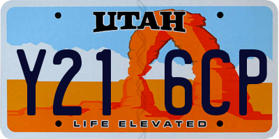UT license plate Y216CP