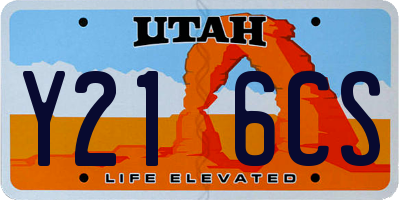 UT license plate Y216CS