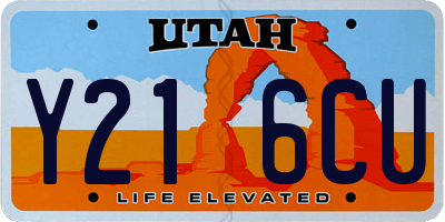 UT license plate Y216CU